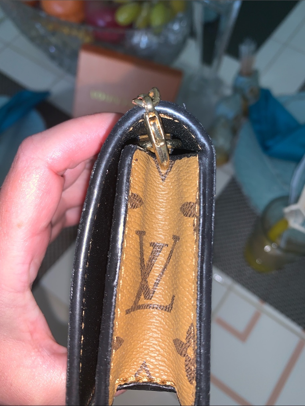 Monogram inspired Mini crossbody with chain - Picture 9 of 11